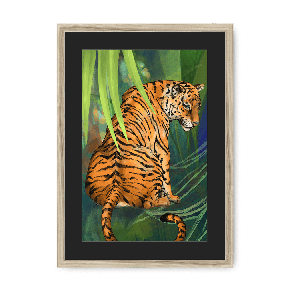 Jungle Stripes Framed Print Pawky Paws A3 (297 X 420 mm) / Natural / Black Mount Framed Print