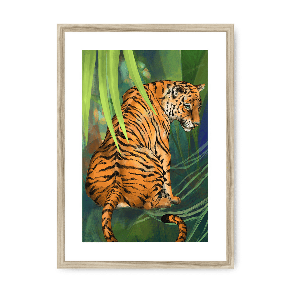 Jungle Stripes Framed Print Pawky Paws A3 (297 X 420 mm) / Natural / White Mount Framed Print