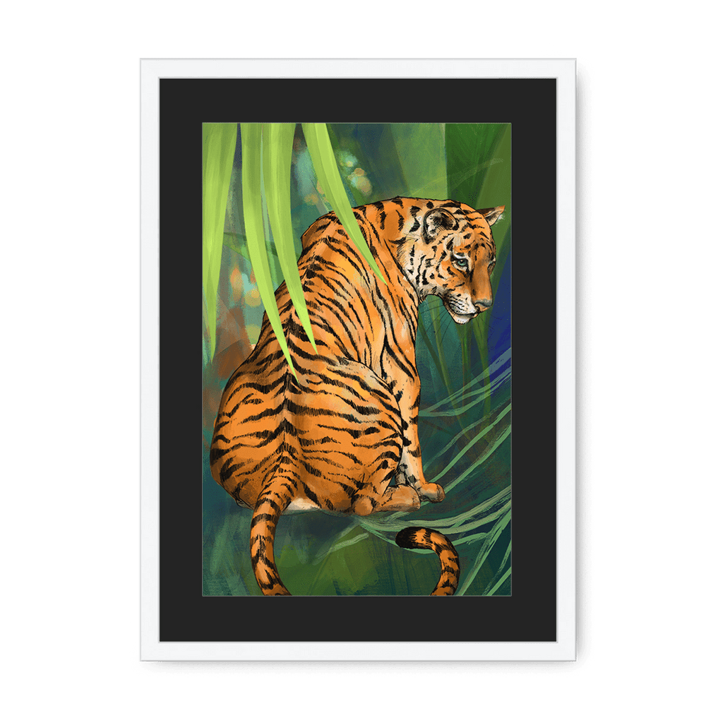 Jungle Stripes Framed Print Pawky Paws A3 (297 X 420 mm) / White / Black Mount Framed Print