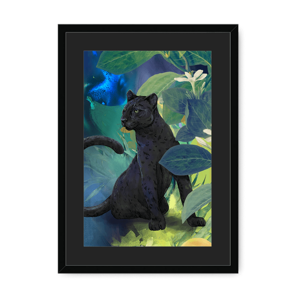 Midnight Prowl Framed Print Pawky Paws A3 (297 X 420 mm) / Black / Black Mount Framed Print