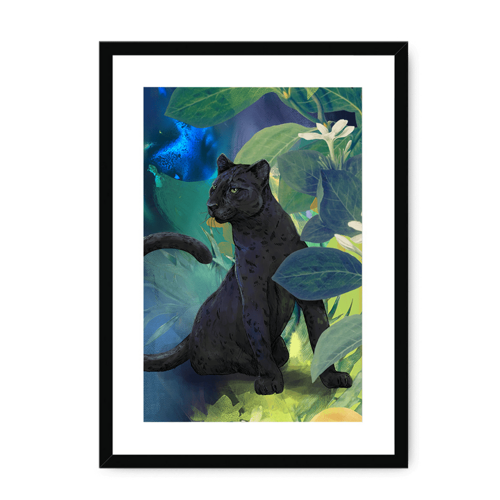 Midnight Prowl Framed Print Pawky Paws A3 (297 X 420 mm) / Black / White Mount Framed Print