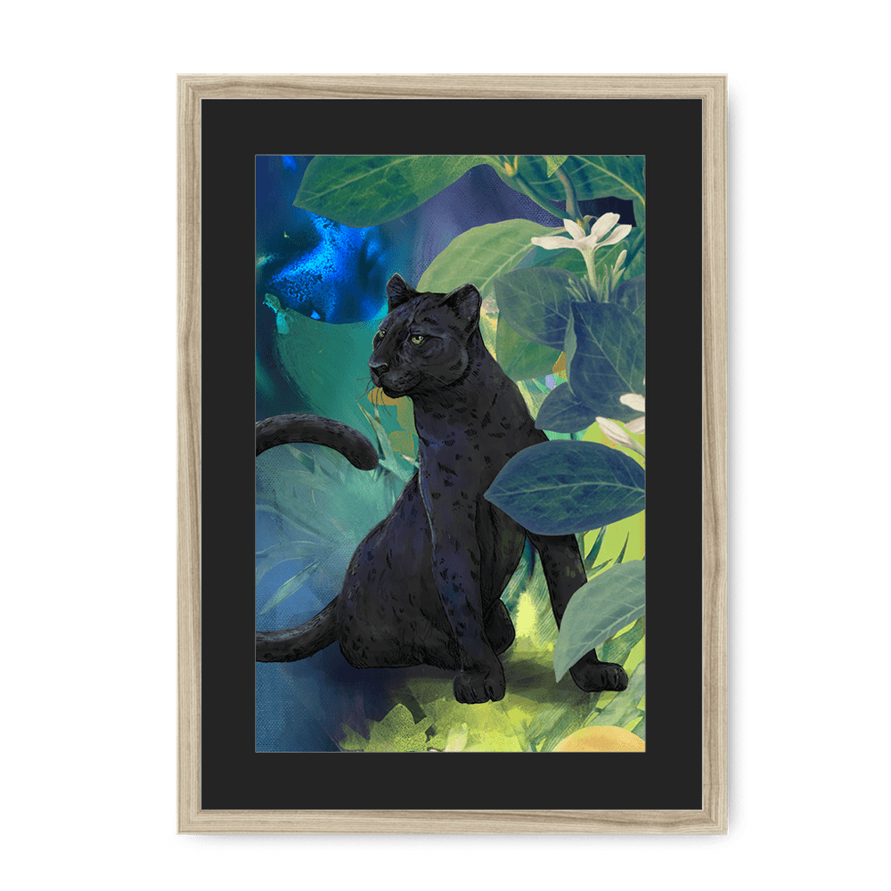 Midnight Prowl Framed Print Pawky Paws A3 (297 X 420 mm) / Natural / Black Mount Framed Print