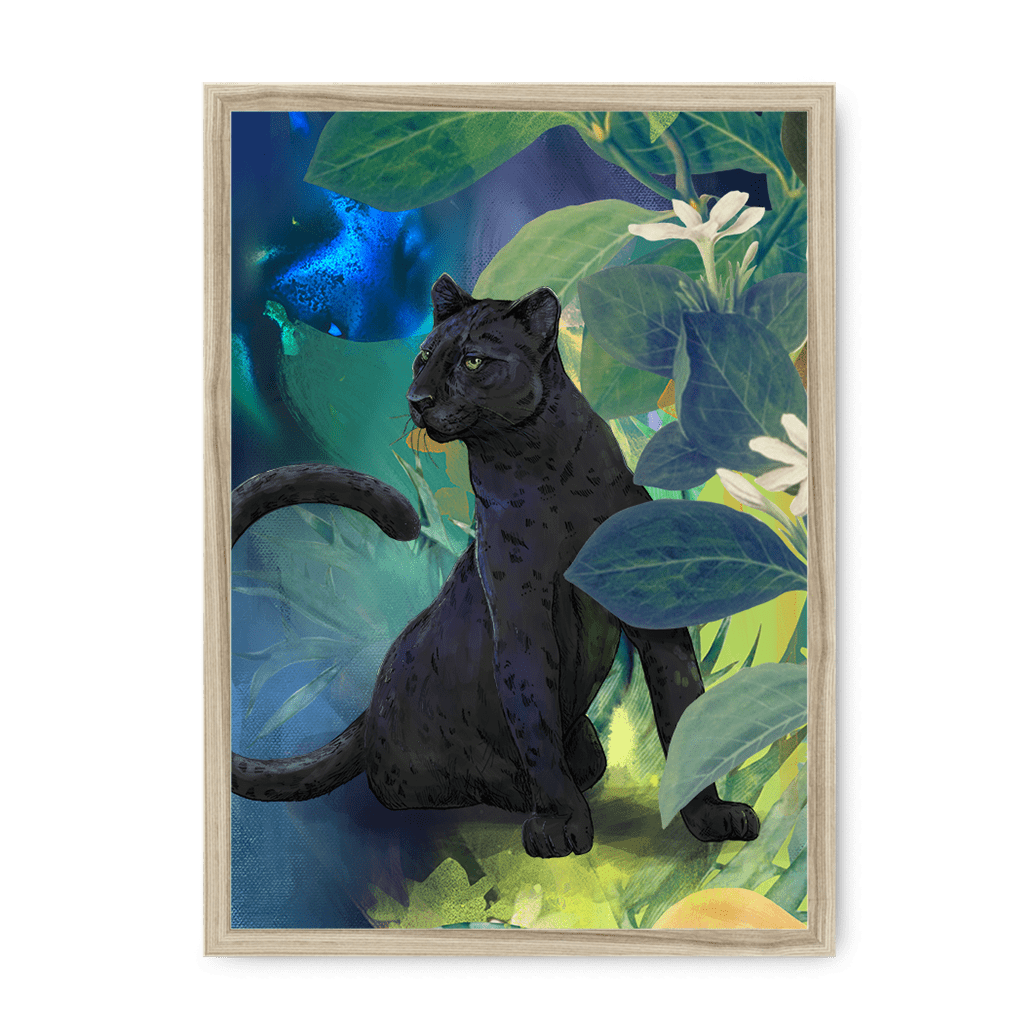 Midnight Prowl Framed Print Pawky Paws A3 (297 X 420 mm) / Natural / No Mount (All Art) Framed Print