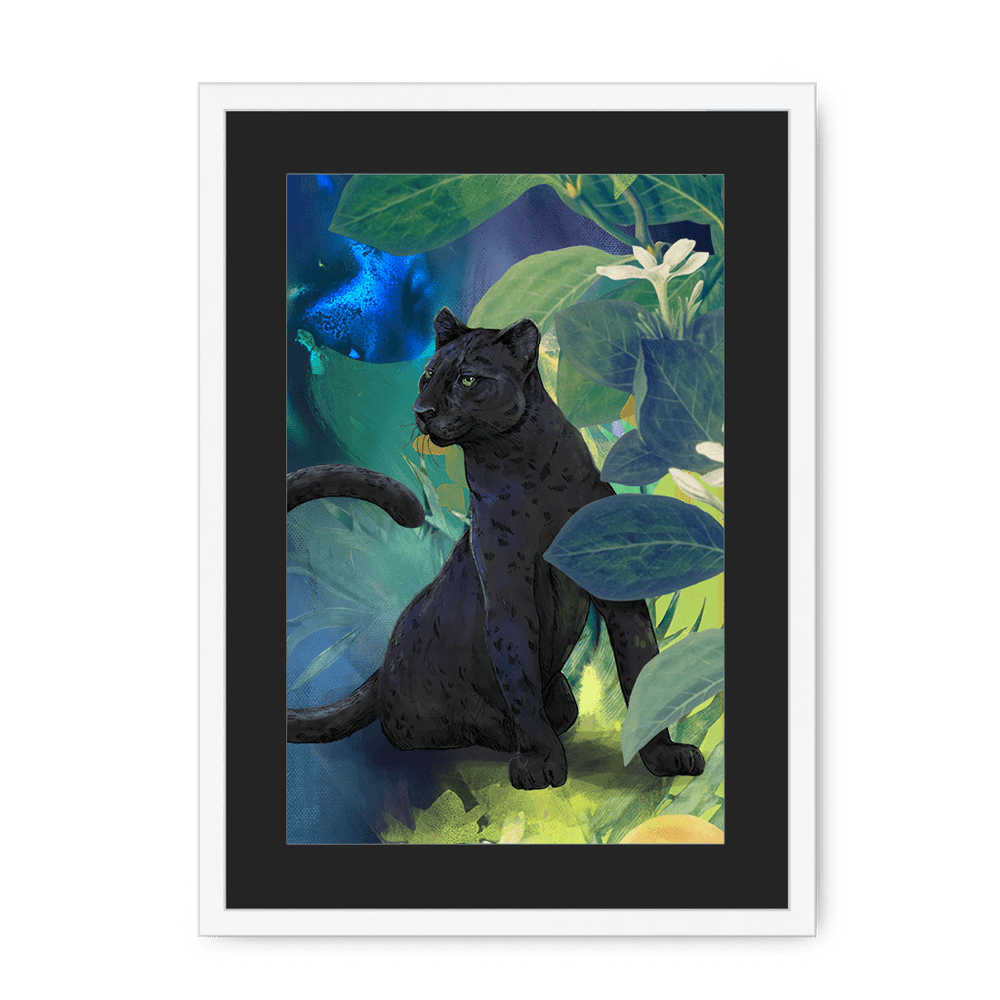 Midnight Prowl Framed Print Pawky Paws A3 (297 X 420 mm) / White / Black Mount Framed Print