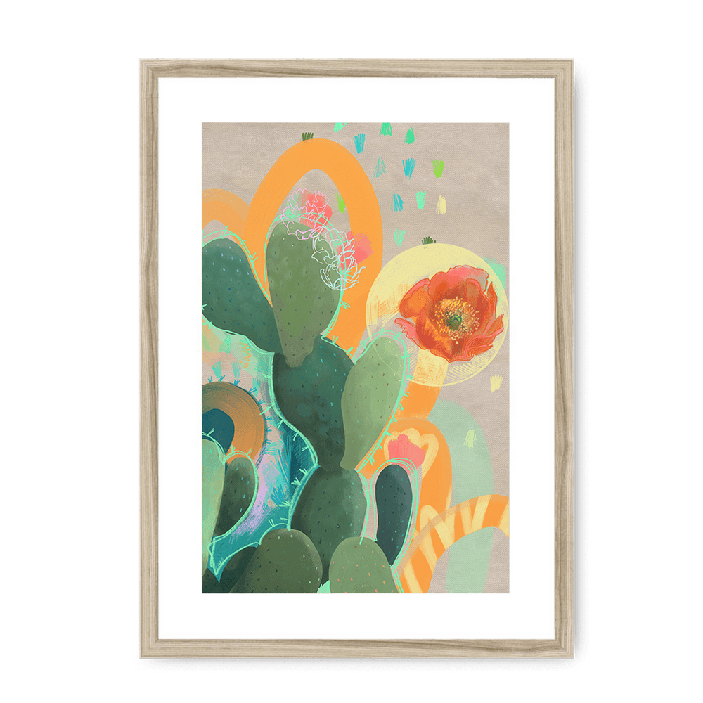 Desert Rain Framed Print Heat Flares A3 (297 X 420 mm) / Natural / White Mount Framed Print