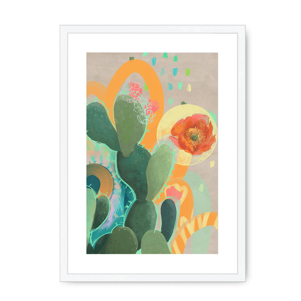 Desert Rain Framed Print Heat Flares A3 (297 X 420 mm) / White / White Mount Framed Print