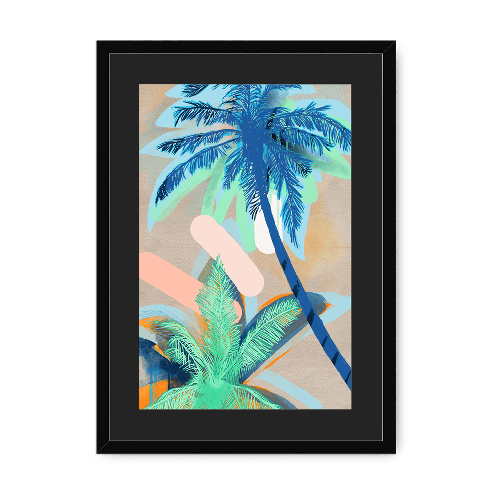 Palm Beach Framed Print Heat Flares A3 (297 X 420 mm) / Black / Black Mount Framed Print