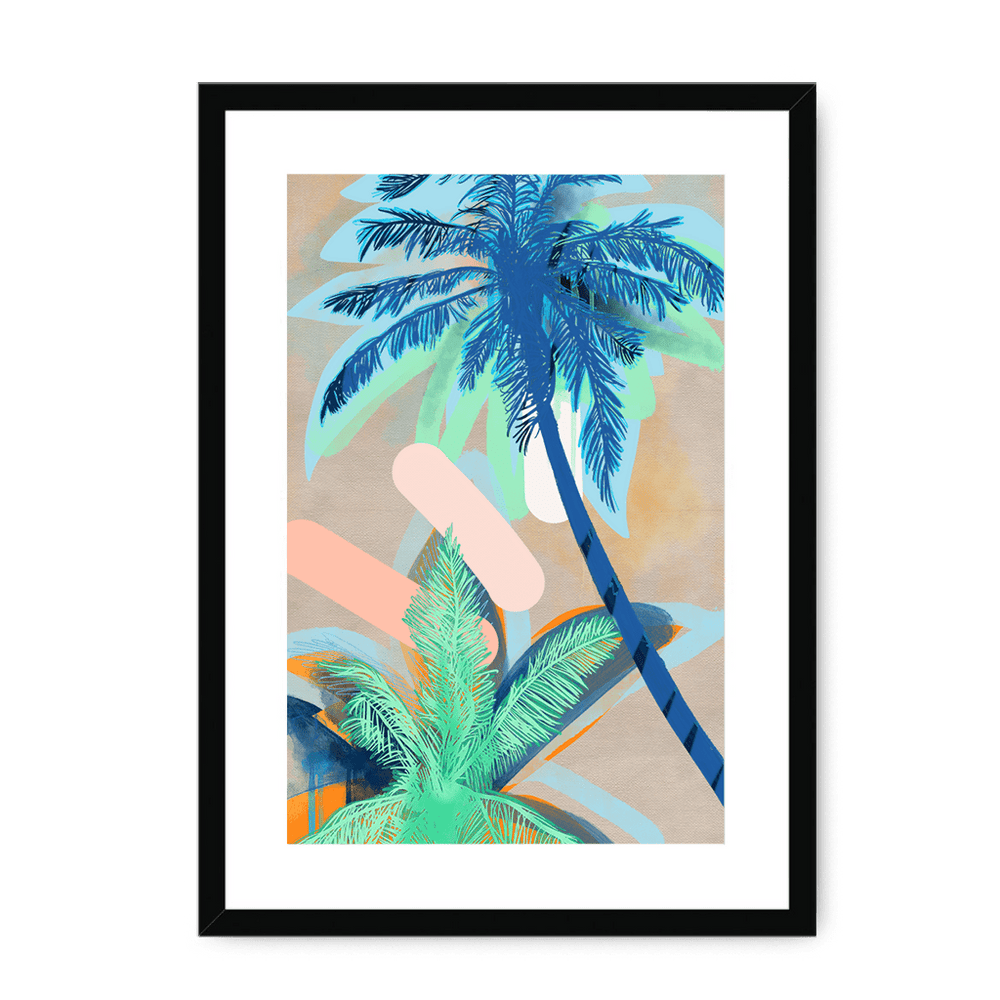 Palm Beach Framed Print Heat Flares A3 (297 X 420 mm) / Black / White Mount Framed Print