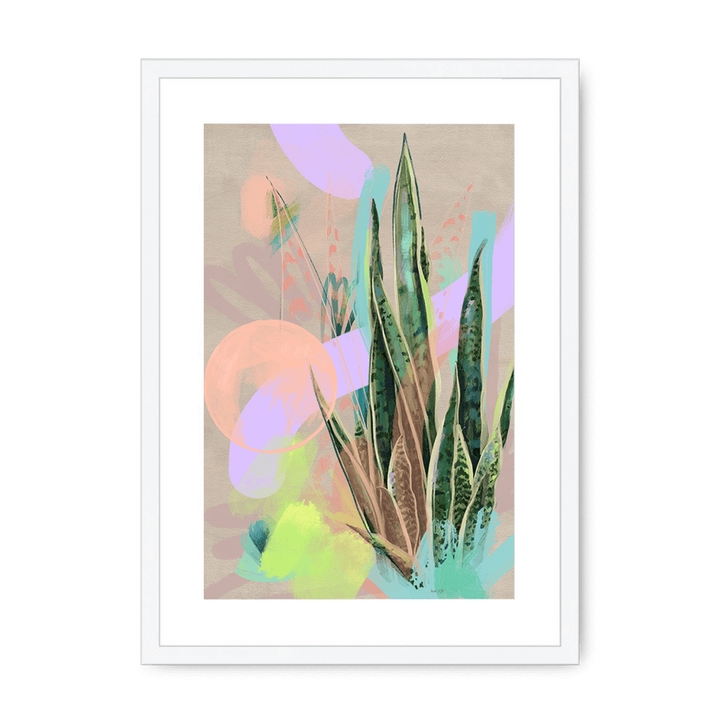 Tropic Pop Framed Print Heat Flares A3 (297 X 420 mm) / White / White Mount Framed Print