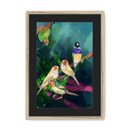 A Fandango Of Finches Framed Print The Gathering A3 (297 X 420 mm) / Natural / Black Mount Framed Print
