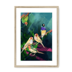 A Fandango Of Finches Framed Print The Gathering A3 (297 X 420 mm) / Natural / White Mount Framed Print