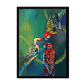 Rondel Of Rosellas Framed Print The Gathering A3 (297 X 420 mm) / Black / No Mount (All Art) Framed Print