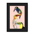Tower Of Toucans Framed Print The Gathering A3 (297 X 420 mm) / Black / Black Mount Framed Print