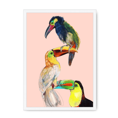 Tower Of Toucans Framed Print The Gathering A3 (297 X 420 mm) / White / No Mount (All Art) Framed Print