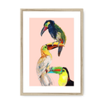 Tower Of Toucans Framed Print The Gathering A3 (297 X 420 mm) / Natural / White Mount Framed Print