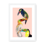 Tower Of Toucans Framed Print The Gathering A3 (297 X 420 mm) / White / White Mount Framed Print