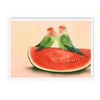 Watermelon Lovebirds Framed Print The Gathering A3 (297 X 420 mm) / White / No Mount (All Art) Framed Print