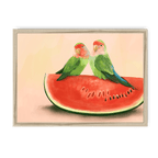 Watermelon Lovebirds Framed Print The Gathering A3 (297 X 420 mm) / Natural / No Mount (All Art) Framed Print