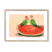 Watermelon Lovebirds Framed Print The Gathering A3 (297 X 420 mm) / Natural / White Mount Framed Print