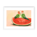 Watermelon Lovebirds Framed Print The Gathering A3 (297 X 420 mm) / White / White Mount Framed Print