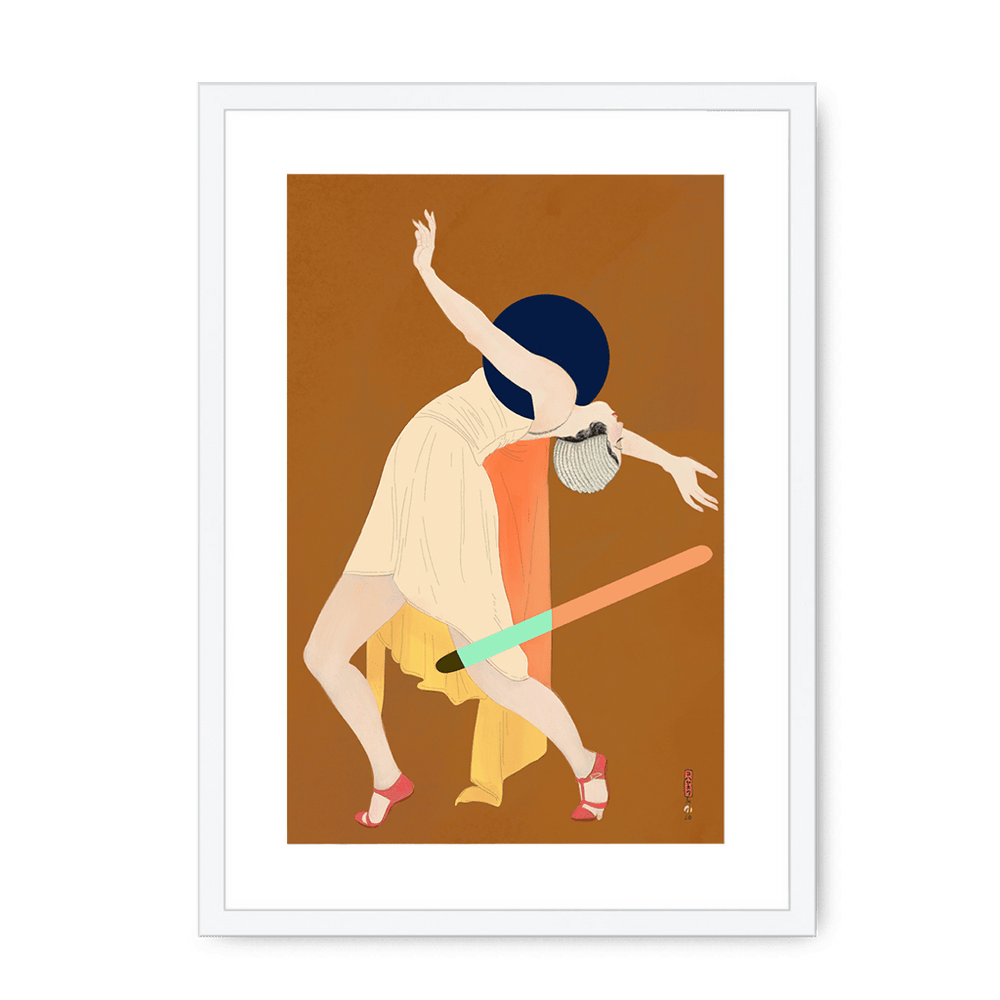 Dancer (Kobayakawa Kiyoshi X diedododa) Framed & Mounted Print Movements A3 Portrait / White Frame Mounted Print