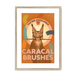 Caracal Brushes Giclée Framed with a Mount Print ADimals A3 Portrait / Natural Frame Mounted Print