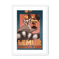 Lemur Chocolate Giclée Framed with a Mount Print ADimals A3 Portrait / White Frame Mounted Print