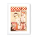 Cockatoo Coffee Giclée Framed with a Mount Print ADimals A3 Portrait / White Frame Mounted Print