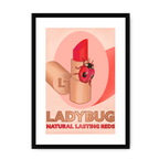 Ladybug Lipstick Giclée Framed with a Mount Print ADimals A3 Portrait / Black Frame Mounted Print