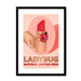 Ladybug Lipstick Giclée Framed with a Mount Print ADimals A3 Portrait / Black Frame Mounted Print