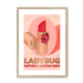 Ladybug Lipstick Giclée Framed with a Mount Print ADimals A3 Portrait / Natural Frame Mounted Print