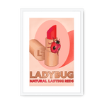Ladybug Lipstick Giclée Framed with a Mount Print ADimals A3 Portrait / White Frame Mounted Print