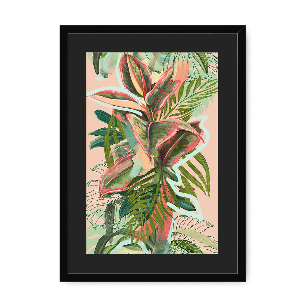 Ruby Rubber Jungle Framed Print WallFlowers A3 (297 X 420 mm) / Black / Black Mount Framed Print