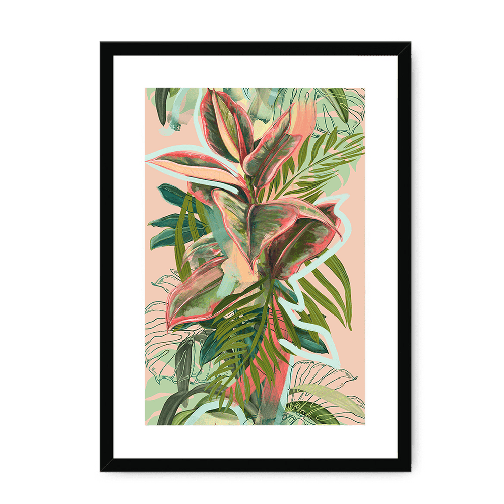 Ruby Rubber Jungle Framed Print WallFlowers A3 (297 X 420 mm) / Black / White Mount Framed Print