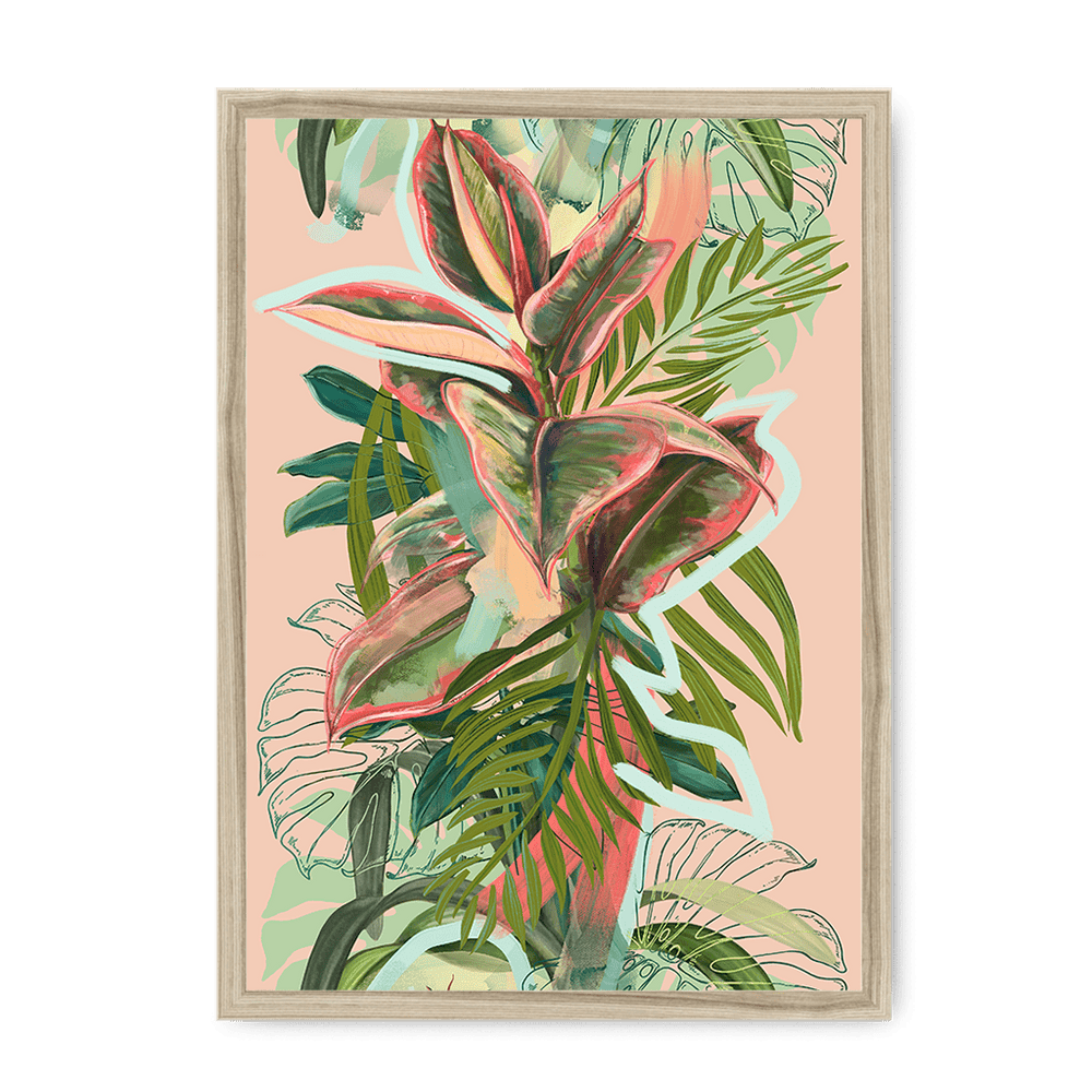 Ruby Rubber Jungle Framed Print WallFlowers A3 (297 X 420 mm) / Natural / No Mount (All Art) Framed Print