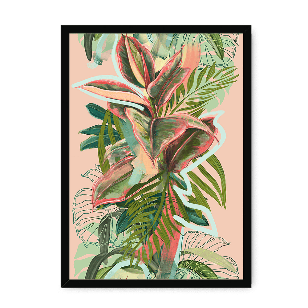 Ruby Rubber Jungle Framed Print WallFlowers A3 (297 X 420 mm) / Black / No Mount (All Art) Framed Print