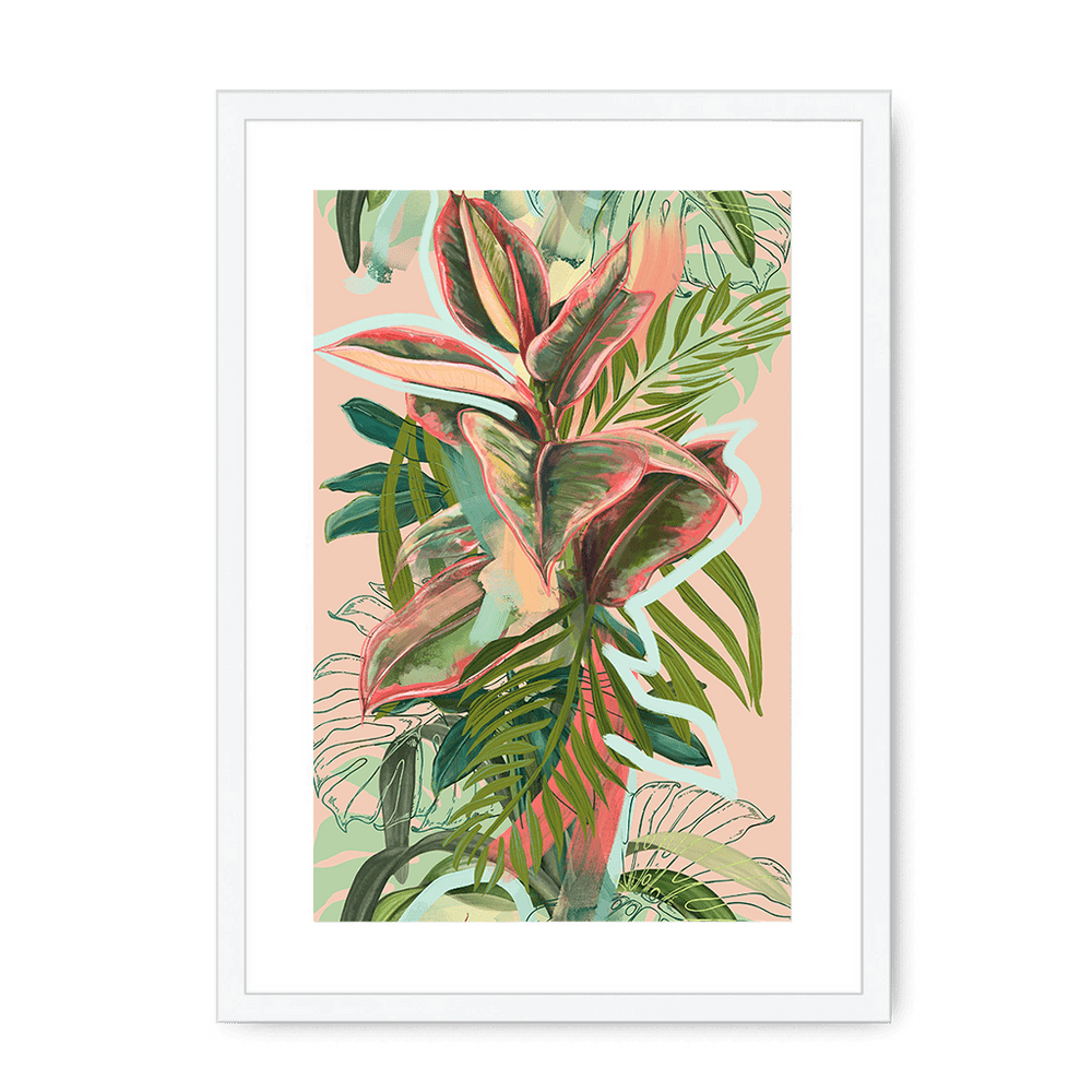 Ruby Rubber Jungle Framed Print WallFlowers A3 (297 X 420 mm) / White / White Mount Framed Print