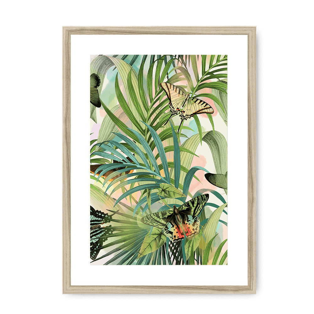 Fluttering Flora Framed Print The Flutterby Effect A3 (297 X 420 mm) / Natural / White Mount Framed Print