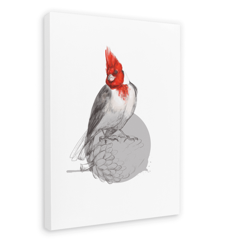 Red Crested Cardinal Canvas Print Drippy Birds 28"x40"(70x100 cm) Canvas Print