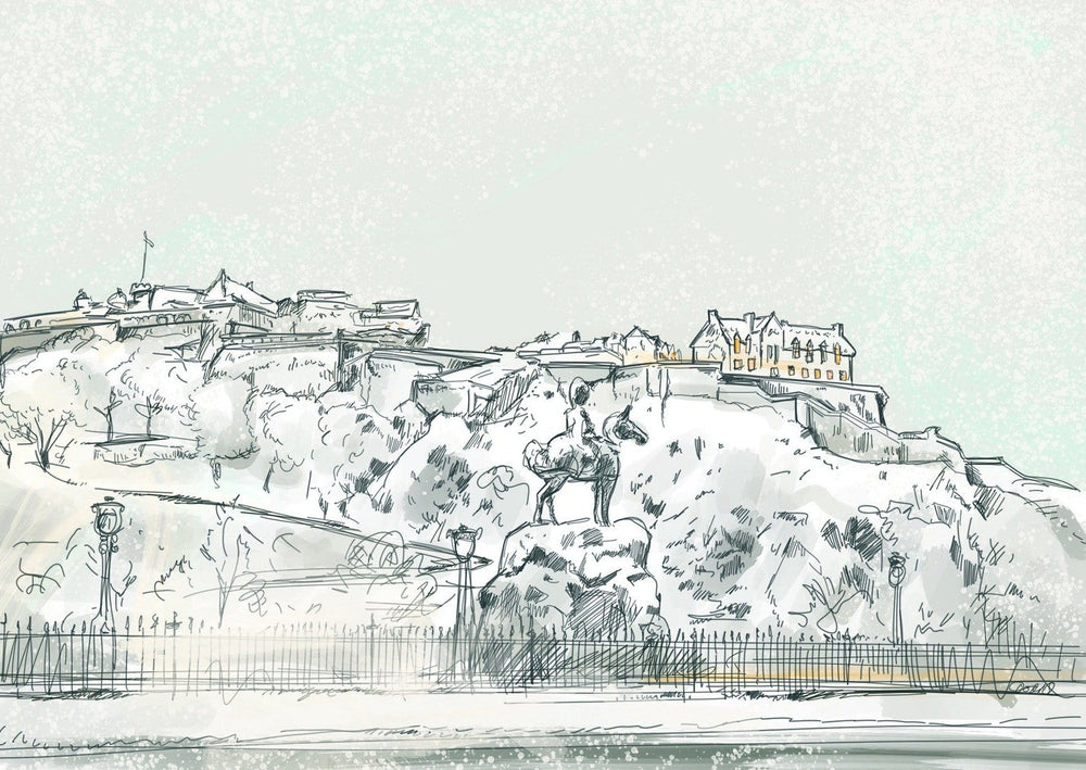 Edinburgh Castle In The Snow Greeting Card Scotland Greeting Cards Card