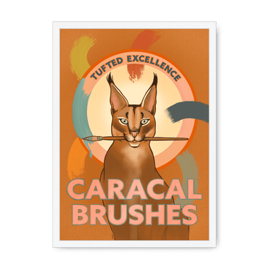 Caracal Brushes Giclée Framed Print ADimals A4 Portrait / White Frame Framed Print