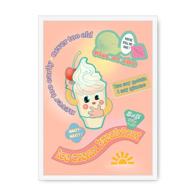 Ice Cream Breakfast Framed Print Favourite Things A4 Portrait / White Frame Framed Print