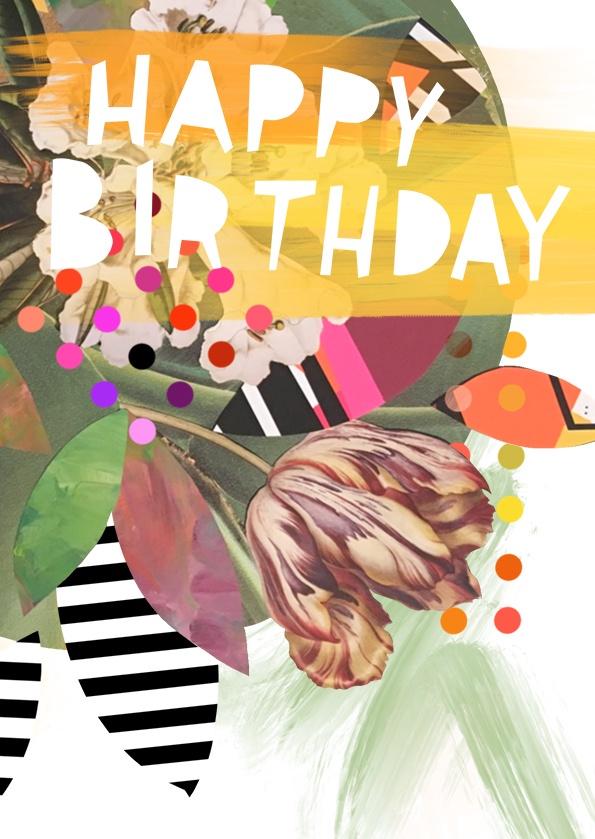Motley Blooms - Happy Birthday Greeting Card Motley Blooms Greeting Cards Card