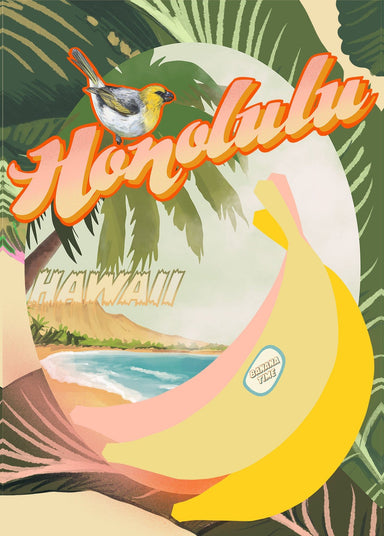 Banana Hawaiiana Giclée Art Print Fruity Patootie Art Print