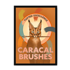 Caracal Brushes Giclée Framed Print ADimals A4 Portrait / Black Frame Framed Print