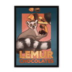 Lemur Chocolate Giclée Framed Print ADimals A4 Portrait / Black Frame Framed Print
