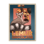 Lemur Chocolate Giclée Framed Print ADimals A4 Portrait / Natural Frame Framed Print