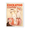 Cockatoo Coffee Giclée Framed Print ADimals A4 Portrait / White Frame Framed Print