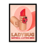 Ladybug Lipstick Giclée Framed Print ADimals A4 Portrait / Black Frame Framed Print