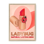 Ladybug Lipstick Giclée Framed Print ADimals A4 Portrait / Natural Frame Framed Print